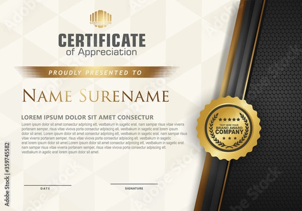 Obraz certificate template with luxury pattern,diploma,Vector illustration