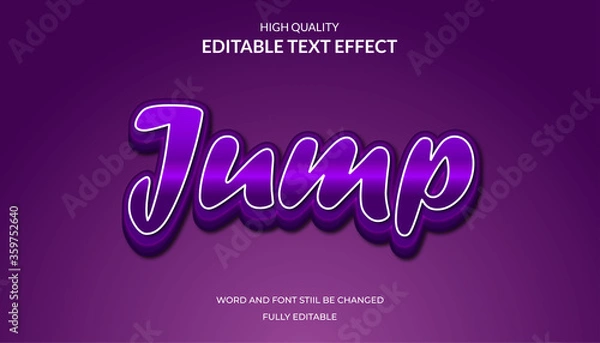 Fototapeta jump text effect, editable game text style effect.