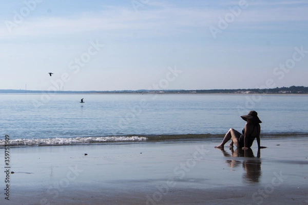Obraz Tranquility sitting on the beach 