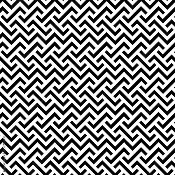 Fototapeta pattern design geometric seamless line background black and white vector