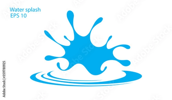 Fototapeta Water. Splash and spray. Set. Vector image.