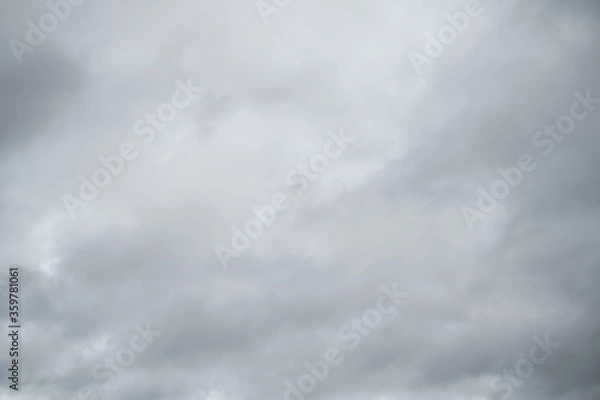 Obraz Grey sky with white clouds in rainy season. Beautiful grey and white sky background textures.