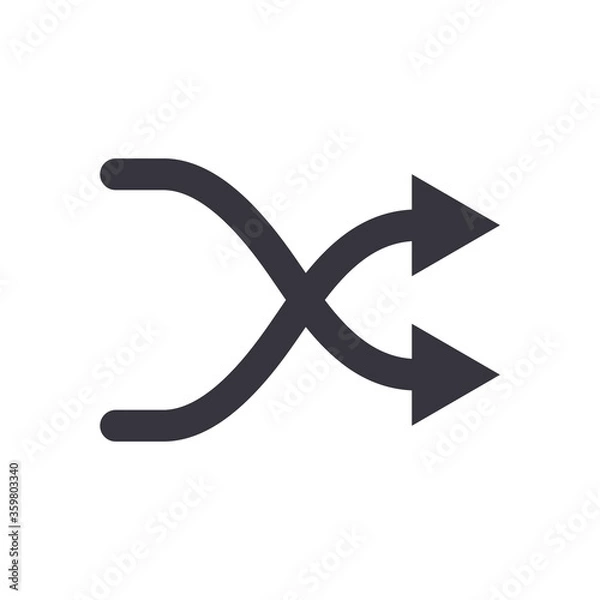 Fototapeta Random arrow or intersection direction flat style icon vector design