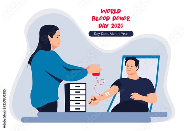 Obraz Blood Donation Illustration Vector. world, blood, donor, day,