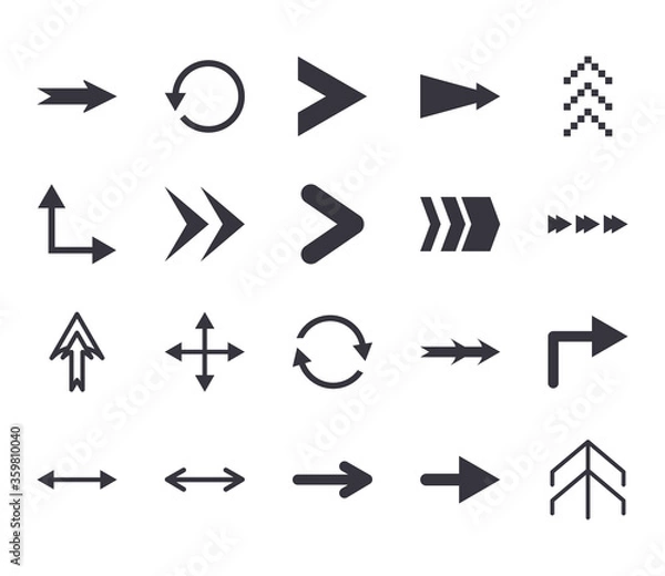 Fototapeta Arrows with differents directions flat style icon set vector design