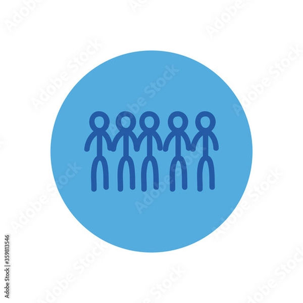 Obraz Stickfigure avatars gathering block style icon vector design