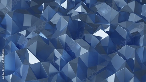 Fototapeta Abstract 3D Render of triangulated surface, Contemporary geometry background, Futuristic polygonal shape, Abstract rumpled triangular surface, Luxury Abstract Low-poly Background 3D Rendering