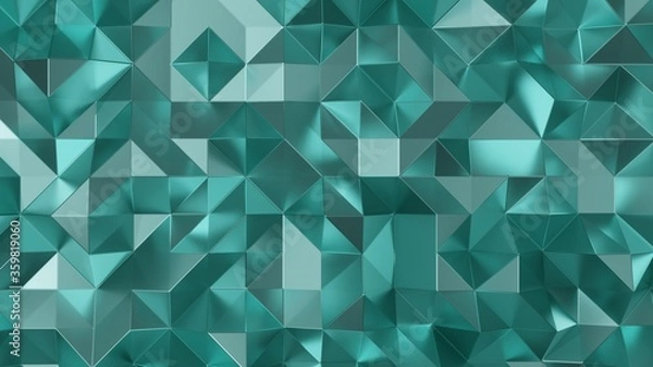 Fototapeta Abstract 3D Render of triangulated surface, Contemporary geometry background, Futuristic polygonal shape, Abstract rumpled triangular surface, Luxury Abstract Low-poly Background 3D Rendering