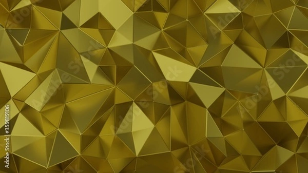 Fototapeta Abstract 3D Render of triangulated surface, Contemporary geometry background, Futuristic polygonal shape, Abstract rumpled triangular surface, Luxury Abstract Low-poly Background 3D Rendering