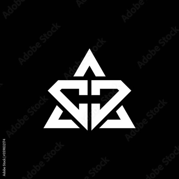 Obraz CJ monogram logo with diamond shape and triangle outline