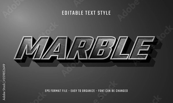 Fototapeta Editable text effects with marble style