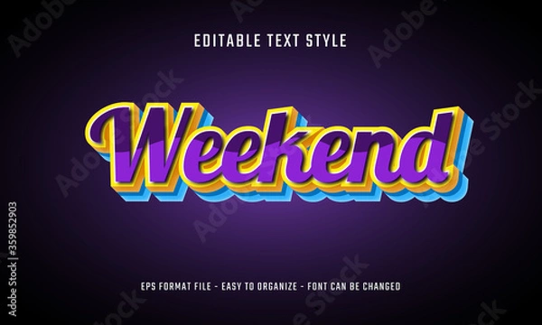 Fototapeta Editable text effects colorful style