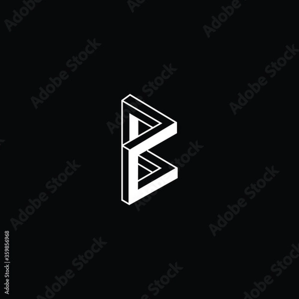 Fototapeta Professional Innovative 3D Initial B logo and BB logo. Letter B BB Minimal elegant Monogram. Premium Business Artistic Alphabet symbol and sign