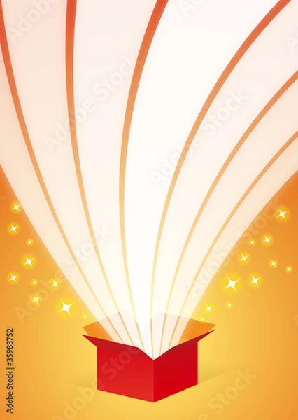 Obraz 赤い箱から飛び出す光