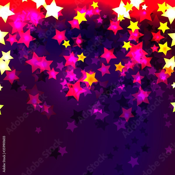 Fototapeta Vector illustration. Starry shining background, greeting card.