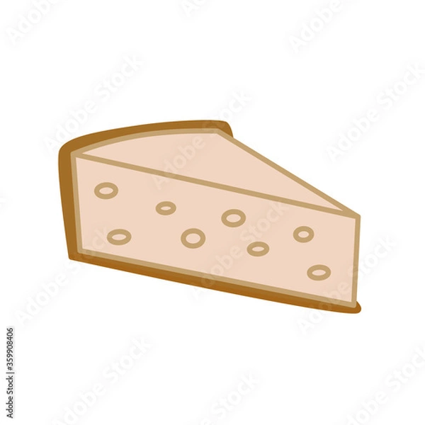 Obraz Dessert. New York Cheesecake. Cream Cheese. Simple vector illustration isolated on white background.