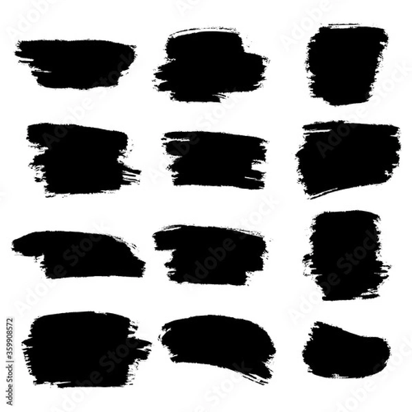 Obraz Black brush strokes vector set