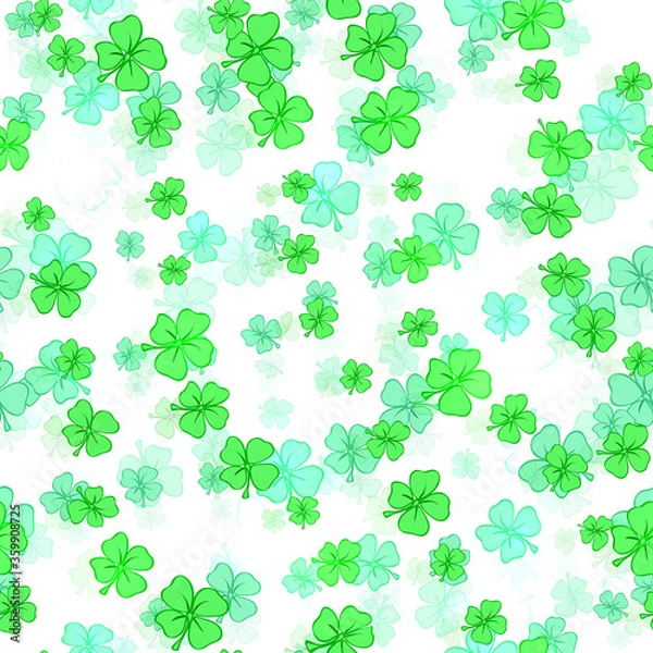 Obraz Green shamrocks pattern. St Patricks day background