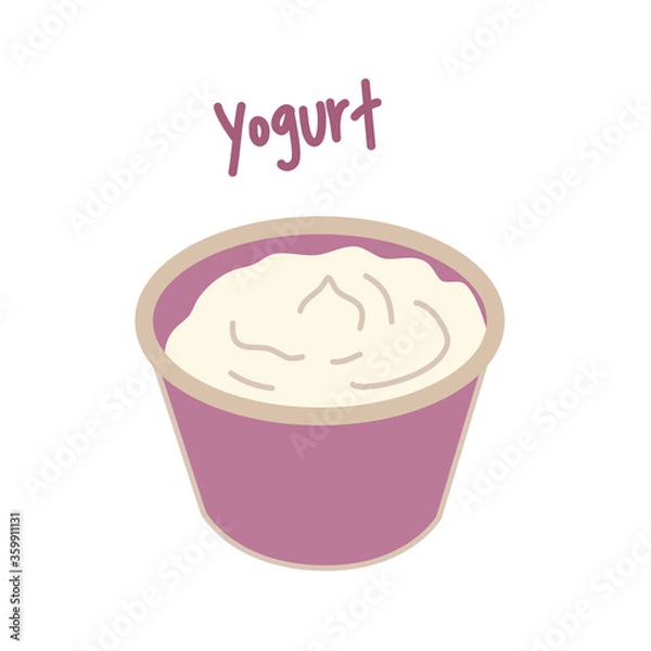 Obraz Yogurt. Simple vector illustration isolated on white background.