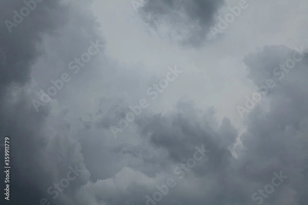 Fototapeta Rain clouds, texture, background. Gray sky and bad weather in spring