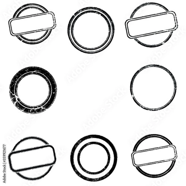 Obraz Grunge post Stamps Collection. Banners, Insignias , Logos, Icons, Labels and Badges Set . vector distress textures.blank shapes.