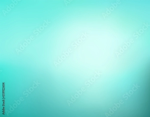 Fototapeta Abstract teal background. Blurred turquoise water with light backdrop. Vector illustration for your graphic design, banner, summer poster