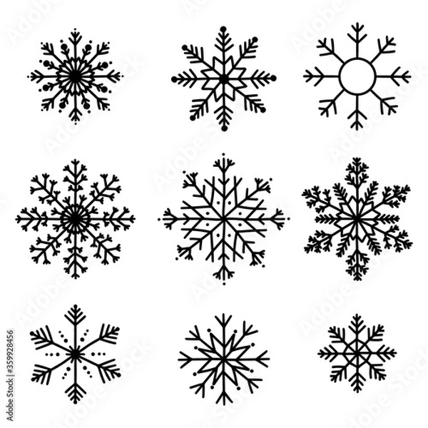 Fototapeta Snowflakes vector set