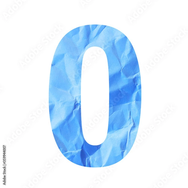 Fototapeta cut paper is numbers 0-9 isolated on white background