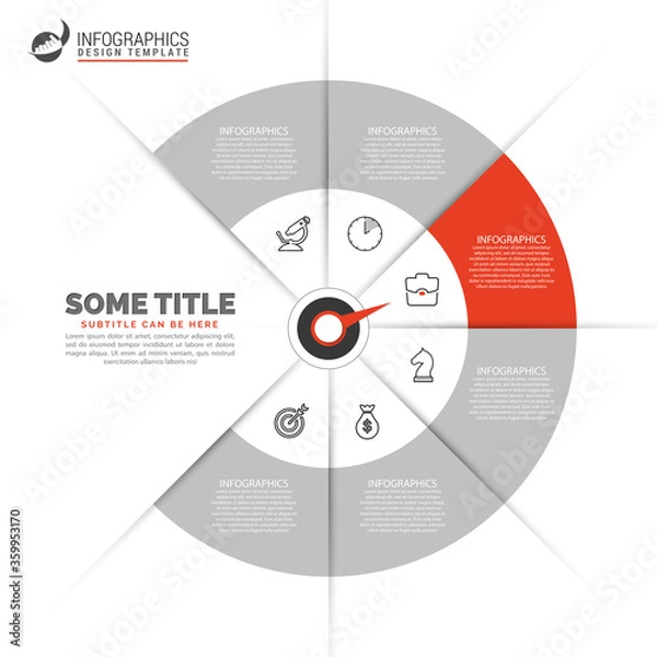 Fototapeta Infographic design template. Creative concept with 6 steps