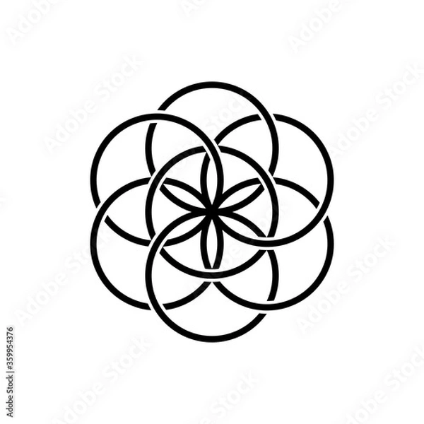 Fototapeta Ziarno życia, na białym tle symbol wektor świętej geometrii