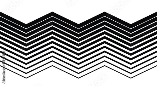 Fototapeta Endless halftone lines gradient, abstract background texture, retro style, black and white vector graphic