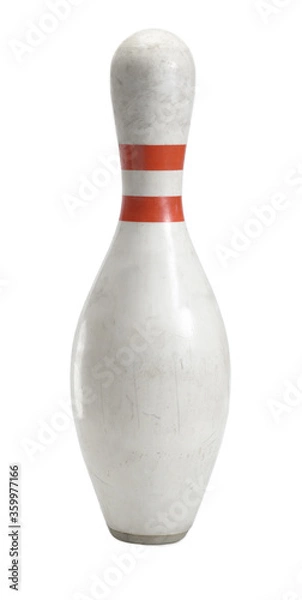 Obraz single bowling pin on white background