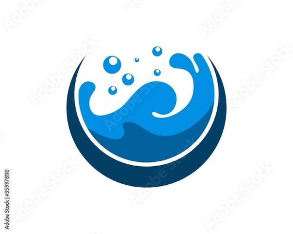 Fototapeta Clean water and bubble inside a circle