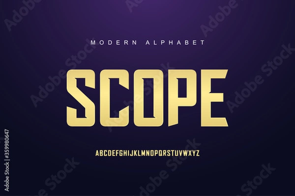 Fototapeta Elegant gold alphabet font set. Typography modern style display font. Premium Vector