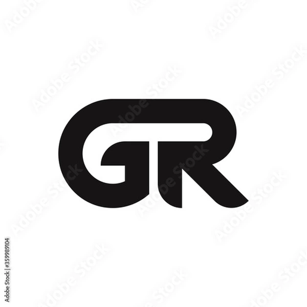 Obraz GR Letter Logo Design With Simple style
