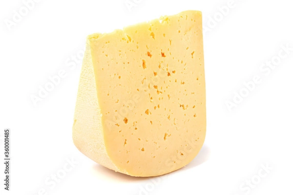 Fototapeta a piece of hard cheese on a white isolated background close-up