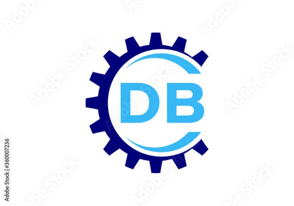 Fototapeta Initial Monogram Letter D B Logo Design Vector Template. D B Letter Logo Design