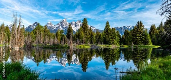 Obraz Reflection of the Grand Teton Mountain Range in Grand Teton National Park (5)