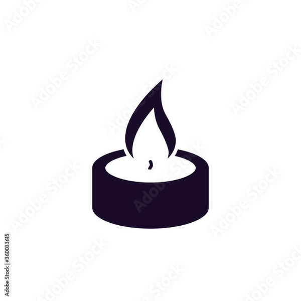 Obraz simple candle icon. concept of burning candlestick, attributes of Christianity, radiance, meditation. isolated on gray background. flat style trend modern logo design vector illustration eps 10