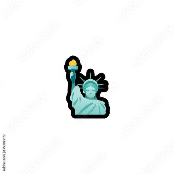Fototapeta Statue of Liberty Vector Icon. Isolated American Statue Cartoon Style Emoji, Emoticon Illustration