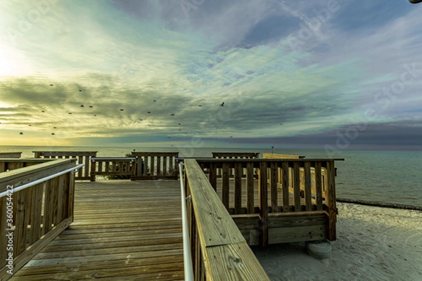 Obraz wooden pier at sunset