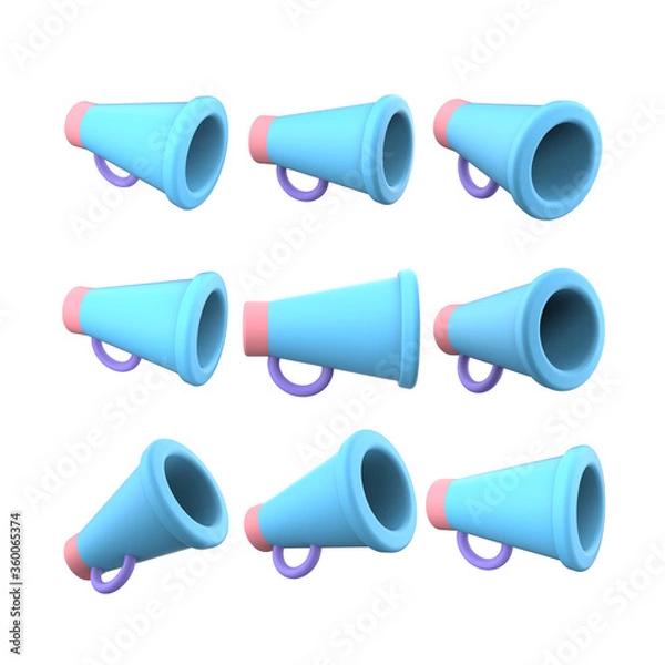 Fototapeta Hand speaker 3D icon