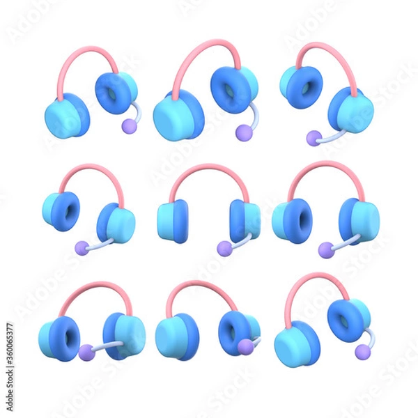 Fototapeta Headphone 3D icon