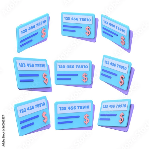 Fototapeta Refill Card 3D icon