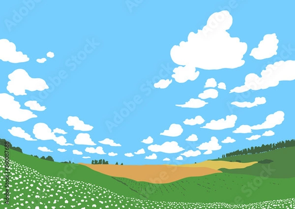 Obraz 風景　手描き　イラスト