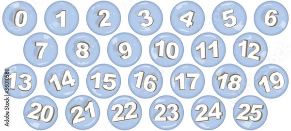 Obraz Numbers in bubbles