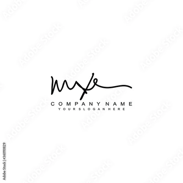 Fototapeta MX initials signature logo. Handwriting logo vector templates. Hand drawn Calligraphy lettering Vector illustration.