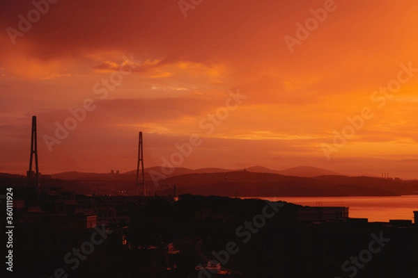 Obraz sunset over the city