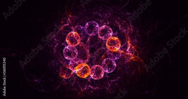 Fototapeta 3D rendering abstract circle light background