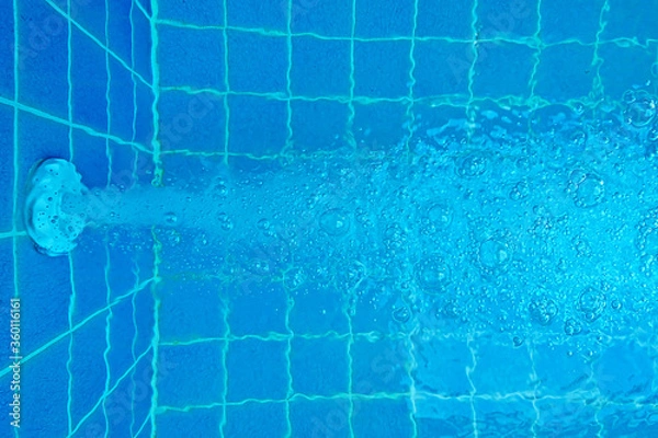 Obraz pool view from top above with bubble jet spray machine inside